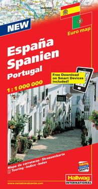 Buy map Spain and Portugal by Hallwag