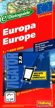 Buy map Europe with Distoguide by Hallwag
