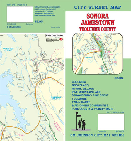 Buy map Sonora, Jamestown and Tuolumne County, California by GM Johnson