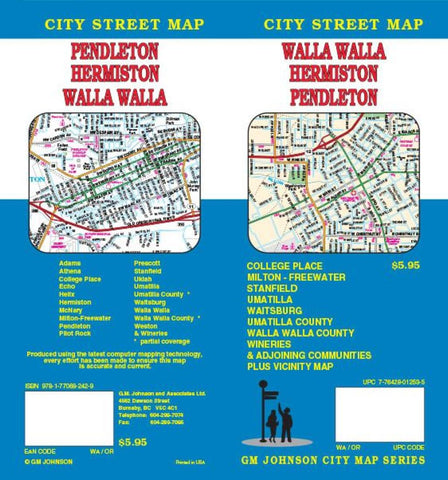 Buy map Walla Walla, Hermiston and Pendleton, Washington by GM Johnson