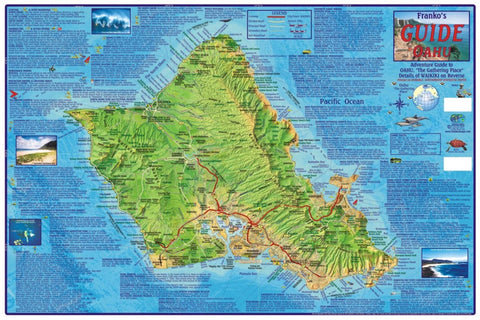 Buy map Oahu Guide Map, Laminated by Frankos Maps Ltd.