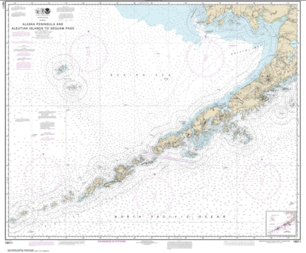 Buy map Alaska Peninsula and Aleutian Islands to Seguam Pass (16011-38) by NOAA