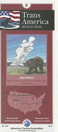Buy map TRANSAMERICA BICYCLE TRAIL #5 : West Yellowstone, Montana - Rawlins, Wyoming (351 mi.)