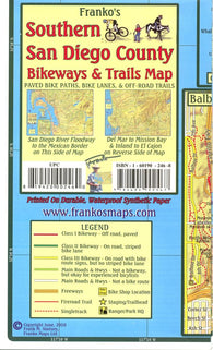 Buy map California Map, San Diego Bikeways, Southern, folded, 2010 by Frankos Maps Ltd.
