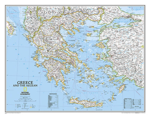 Buy map Greece and the Aegean : political map