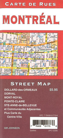 Buy map Montréal, Canada Street Map by GM Johnson