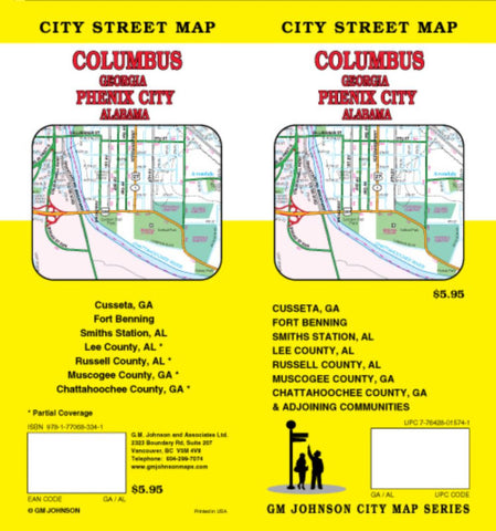 Buy map Columbus, Georgia and Phenix City, Alabama by GM Johnson