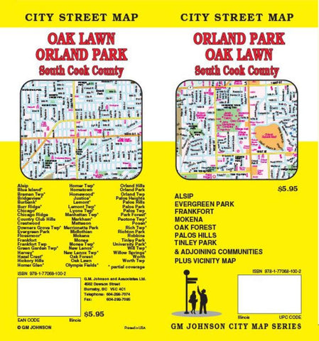 Buy map Orland Park, Oak Lawn and South Cook County, Illinois by GM Johnson