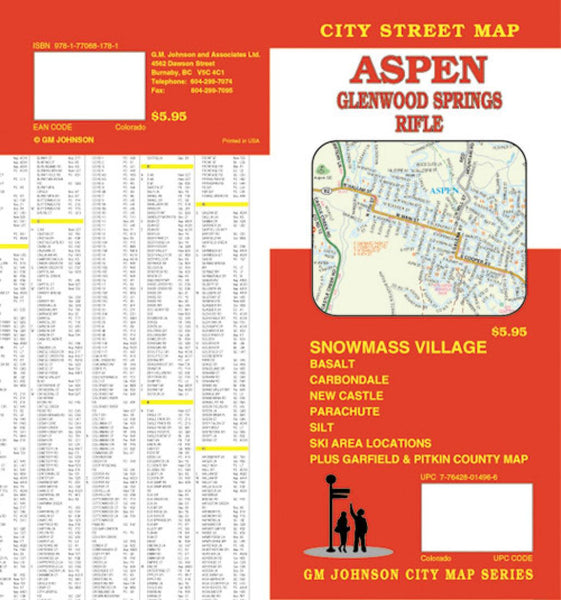 Buy map Aspen, Glenwood Springs and Rifle, Colorado by GM Johnson