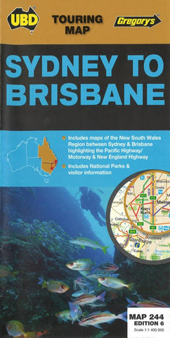 Buy map Sydney to Brisbane, Australia by Universal Publishers Pty Ltd