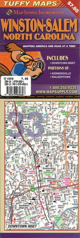 Buy map Winston-Salem, North Carolina Laminated Tuffy Map by Tuffy Maps