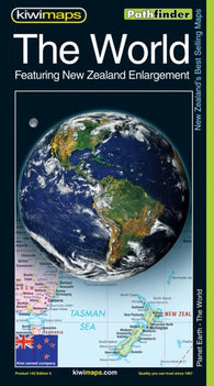 Buy map The World with New Zealand Enlargement, Pathfinder Map by Kiwi Maps