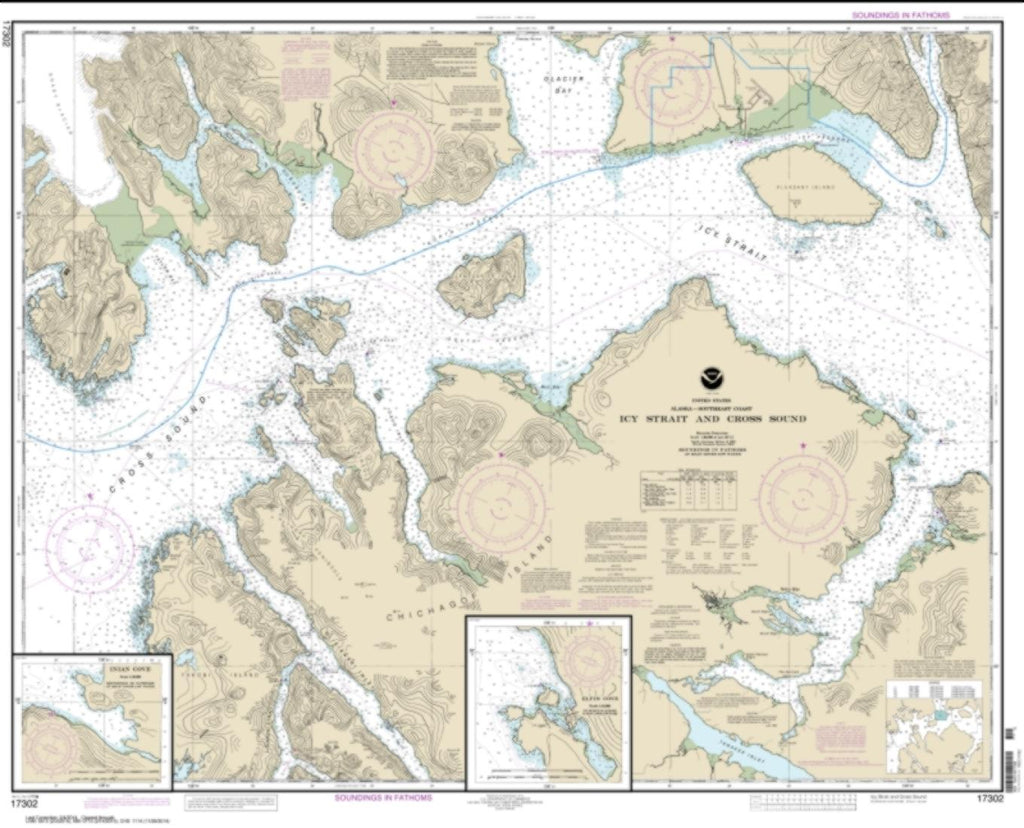 Buy map: Icy Strait and Cross Sound; Inian Cove; Elfin Cove (17302-18 ...