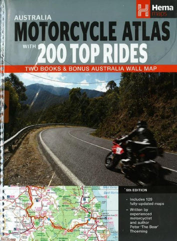Buy map Australia, Motorcycle Atlas Pack (2 books + 1 wall map) by Hema Maps