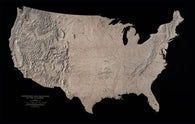 Buy map USA, Landforms and Drainage, Black & White Wall Map by Raven Maps