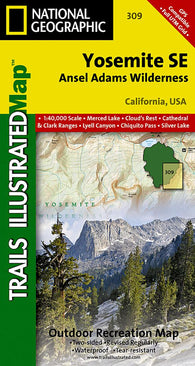 Buy map Yosemite Southeast, Ansel Adams Wilderness, Map 309