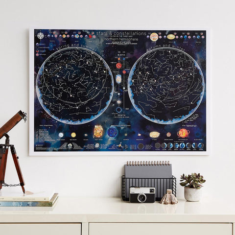 Buy map Stars & Constellations of the Northern Hemisphere Glow in the Dark map