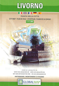 Buy map Livorno, Italy by Litografia Artistica Cartografica