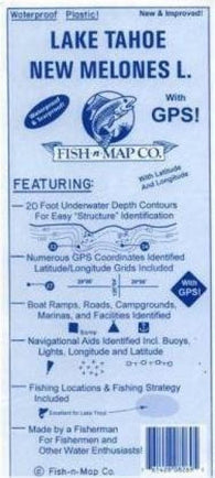 Buy map Lake Tahoe, New Melones Lake Fishing Map
