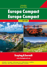 Buy map Europe, Compact Road Atlas, softcover by Freytag-Berndt und Artaria