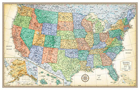 Buy map United States, Classic Series Rolled Laminated Map, Beige by Rand McNally