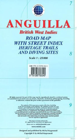 Buy map Anguilla, British West Indies, Road Map by Kasprowski Publisher