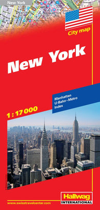 Buy map New York City, NY by Hallwag