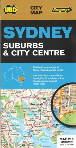 Buy map Sydney, Australia, Suburbs and City Center by Universal Publishers Pty Ltd