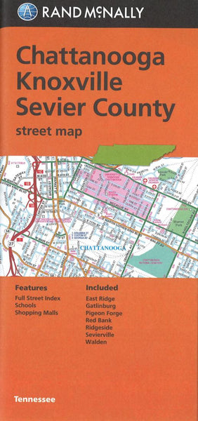 Buy map Chattanooga, Knoxville and Sevier County, Tennessee Street Map by Rand McNally