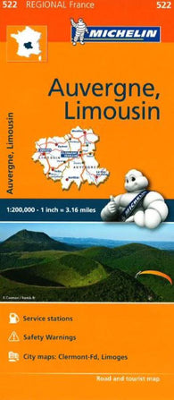 Buy map Auvergne and Limousin (522) by Michelin Maps and Guides