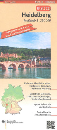 Buy map Heidelberg 1:250 000, blatt 22