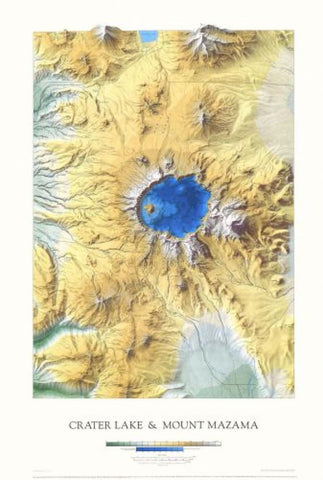 Buy map Crater Lake and Mount Mazama, Laminated Wall Map by Raven Maps