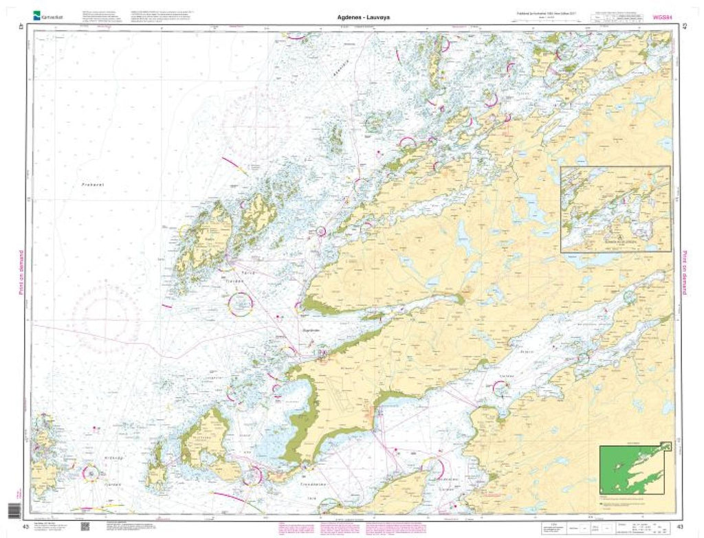 Buy map: AGDENES - LAUVØYA (43) by Kartverket – YellowMaps Map Store