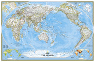 Buy map World Classic, Pacific Centered Enlarged Wall Map - Laminated (73 x 48)