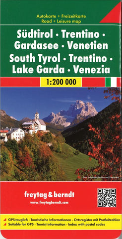 Buy map South Tyrol, Trentino, Lake Garda and Venice, Italy by Freytag-Berndt und Artaria