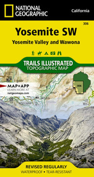 Buy map Yosemite sw : Yosemite Valley & Wawona : California, USA