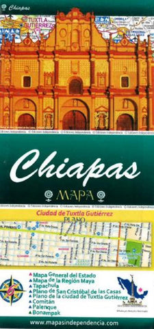 Buy map Chiapas, Mexico, State and Major Cities Map by Ediciones Independencia