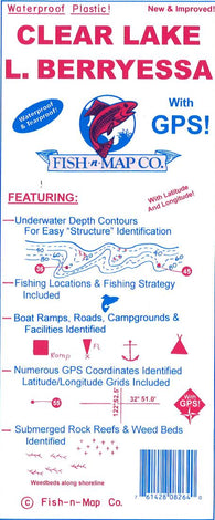 Buy map Clear Lake & Lake Berryessa Fishing Map