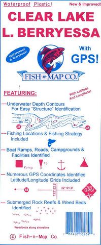 Buy map Clear Lake & Lake Berryessa Fishing Map