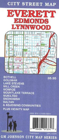 Buy map Everett, Edmonds and Lynnwood, Washington by GM Johnson
