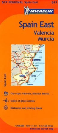 Buy map Valencia, Murcia and Eastern Spain (577) by Michelin Maps and Guides
