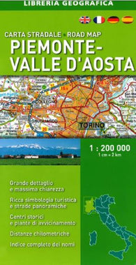 Buy map Piemonte-Valle dAosta/Piedmont-Aosta Valley, Italy, Road Map by Libreria Geografica