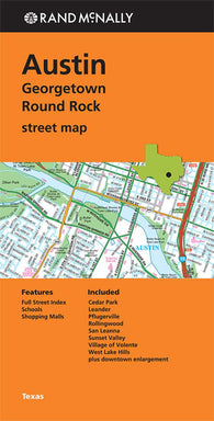 Buy map Austin, Georgetown and Round Rock, Texas by Rand McNally