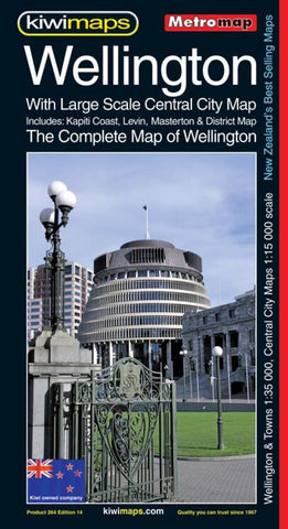 Buy map Wellington, Complete, New Zealand, Metromap by Kiwi Maps