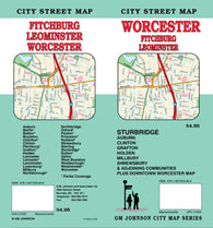 Buy map Worcester, Sturbridge, Leominster and Fitchburg, Massachusetts by GM Johnson