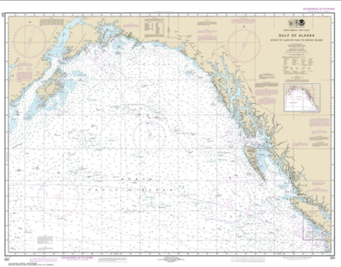 Buy map Gulf of Alaska Strait of Juan de Fuca to Kodiak Island (531-24) by NOAA