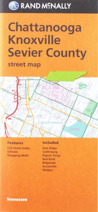 Buy map Chattanooga, Knoxville and Sevier County, Tennessee Street Map