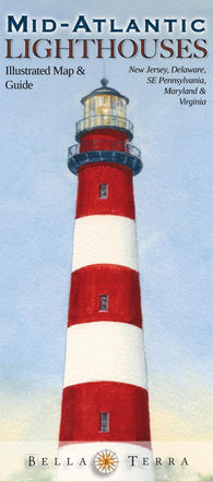 Buy map Mid-Atlantic Lighthouses Map by Bella Terra Publishing LLC