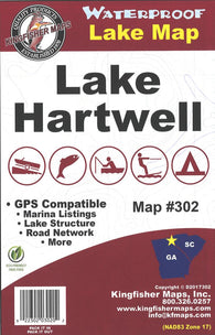 Buy map Hartwell Lake, GA Fishing Map