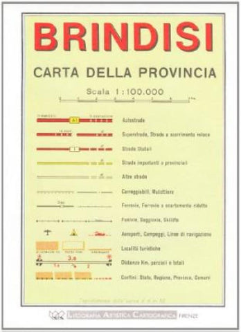 Buy map Brindisi Province, Italy by Litografia Artistica Cartografica